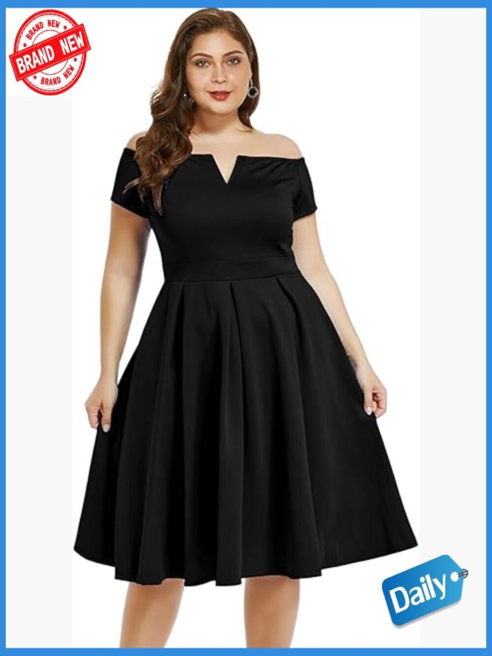 Plus Size 1950s Vintage Swing Midi Dress Cocktail Party